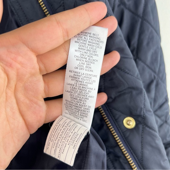 ❌SOLD ❌Banana Republic Navy Blue Quilted Patch Pocket Lightweight  Belted Jacket - Picture 14 of 15
